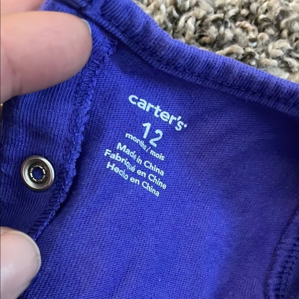 Carter's Violet Top and Light Gray Pants Set